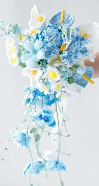 Hookok - Elaine and Jennie - Light Blue Wedding Bouquet Kit