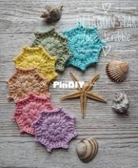 KAME Crochet Patterns - K.A.M.E. crochet - Krisztina Anna - Octagon Star Face Scrubbie - Free