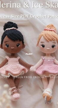 Green Frog Crochet - Thuy Anh - Đặng Thùy Anh - Baby Ballerina and Ice Skater