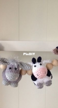 Jookz creaties - Joke Postma - Stroller Chain Animals Farm - Wagenspanner boerderijbeestjes - Dutch