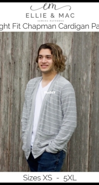 Ellie and Mac - Straight Fit Chapman Cardigan - Sizes XS-5XL - English + French