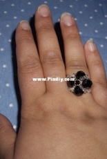 Anillo Negro y plata