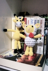 Mini giraffe and sheep