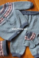 14206 Yoked Cardigan, Cap, Pants, and Socks by Dale Design