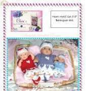 babydoll hand knit CB16  heart motif set 5-8"