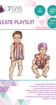 Tadah Patterns - Pleatie Playsuit - Sizes NB-3y