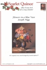 Scarlet Quince NIG002 - Flowers in a Blue Vase by Joseph Nigg