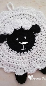 Crochet For You - Erangi Udeshika - Sheep Potholder - Spanish - Free