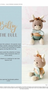 Blue Sparrow Handmade - Bianca Flatman - Billy the Bull