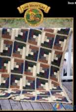 Lion Brand Yarn Nº 1214 – Crocheted log cabin Afghan - Free