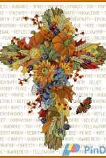 Janlynn 023-0458 Fall Floral Cross XSD
