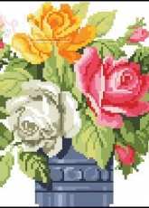 Wiehler 3670-2 Vase with Brightly Coloured Rose xsd + pcs