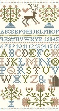Modern Folk Embroidery - A Free Bird: Alphabet Sampler  XSD+PCS