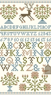 Modern Folk Embroidery - A Free Bird: Alphabet Sampler  XSD+PCS