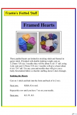Frankies Knitted Stuff-Framed Hearts by Frankie Brown