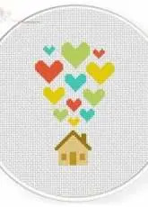 Daily Cross Stitch Heart Home