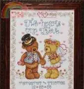 Design Works 2535 Wedded Teddies Sampler by Joan Elliott