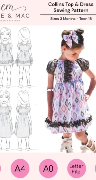 Ellie and Mac - Collins Top and Dress - Sizes 3 Months - 16 Years