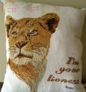 lioness on a pillow