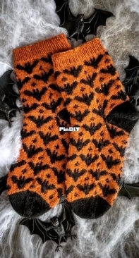 I’m Batty for Halloween Socks by Charlotte Stone - Stone Knits
