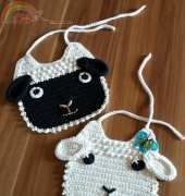 My hobby is crochet - Kinga Erdem - The Little Lamb Bib - free