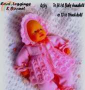 Daisy-May 246 Coat Leggings And Bonnet for 13-14 inch Dolls