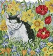 Tiggi Amid Spring Flowers by Amanda Gregory from Cross Stitch Gold 46 XSD