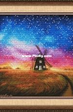 Windmill and Sunset by Maria Brovko