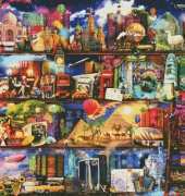 HAED HAEAISLG 49287 World Travel Book Shelf by Aimee Stewart - Regular Size