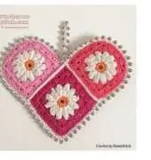 Crochet granny Valentine´s heart by Bauta Wich