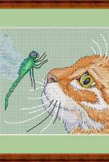 Cat and Dragonfly by Alena Koshkina