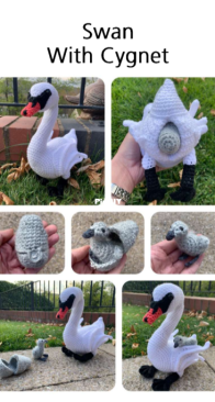 Laura loves crochet - Swan With Cygnet