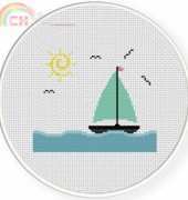 Daily Cross Stitch Sailboat Sunny