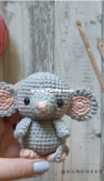 Kuroneko crochet - Marulinna - Little mouse Kuroneko - Ratita Kuroneko - Spanish