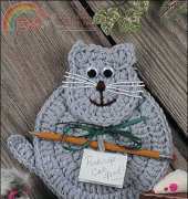 House of White Birches EAC0639 - Kitty Note Holder by Beverly Mewhorter