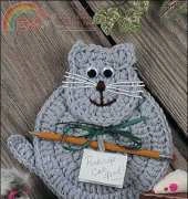 House of White Birches EAC0639 - Kitty Note Holder by Beverly Mewhorter