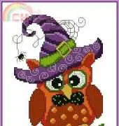 Halloween Hoot Owl by Ursula Michael from Just Cross Stitch Halloween 2014 XSD