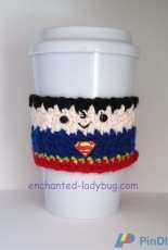 The Enchanted Ladybug - Angie Hale - Crochet Superman Coffee Cup Cozy - Free