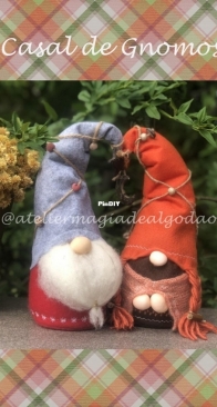 Atelier Magia de Algodao - Maria Clara Schvambach  - Gnome Couple - Casal de Gnomos - Portuguese - Free