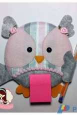 Ateliê Art Da Marii - Marii Félix - Coruja Imã de Geladeira - Fridge Owl - Felt pattern - Portuguese - Free