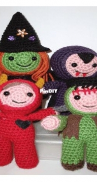 Chiwaluv Amigurumi Critters - Sherry Moore -  Halloween Trick or Treaters