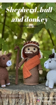 Toys by Milena - Milena Toys - Elena Melnikova - Shephard, bull and donkey