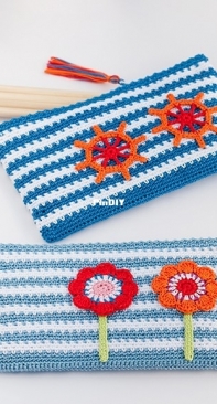 Anchor - Anabelia Crafts - Sailor and Flower crochet pencil cases - Free