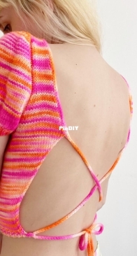 Crisscross Puff Top by Mia Anderson - AnxiousGirlKnits