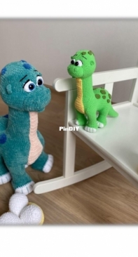 Evgenia knitted toys - Evgenia Gavrilova - Евгения Гаврилова - Dinosaur Long - Длинношей - Russian