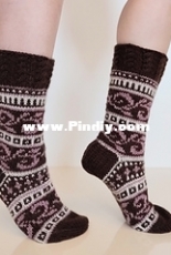Winter heathers colorwork socks 38/39 English, Finnish by Anu Oikarinen
