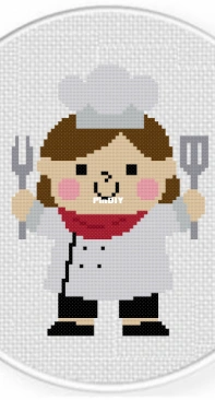 Daily Cross Stitch - Little Chef Girl
