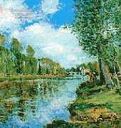 Artecy Cross Stitch The Banks of the Loing by Alfred Sisley