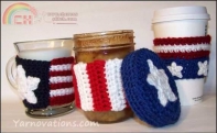 Yarnovations - Yarn Twins - Deborah Bagley and Dana Rebmann - American Flag Cozy - Free