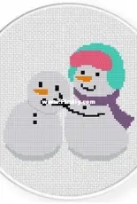 Daily Cross Stitch - Building Snowman